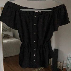 GUESS off shoulder cinched waist